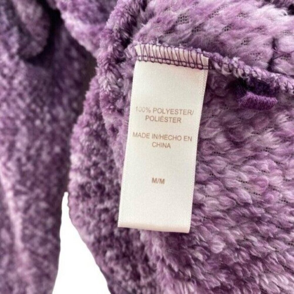 Stan Herman Womens Purple Fuzzy Fleece Zip Up Jacket - Picture 8 of 10